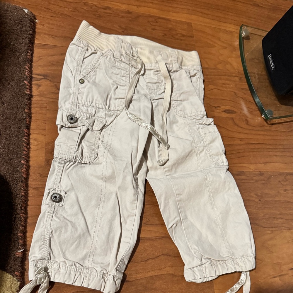 Justice cropped tan pants. Size 7